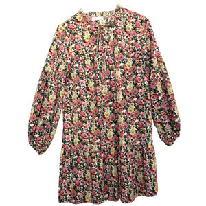 Kirundo Floral‎ Tiered Cottagecore Mini Dress Womens Size S Oversized Feminine